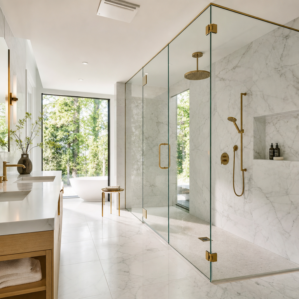 Premium frameless glass shower enclosure built to last